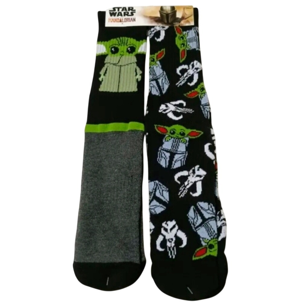 Star‎ Wars Mandalorian Grogu Baby Yoda Long Sock Set Crew Socks Black Green
